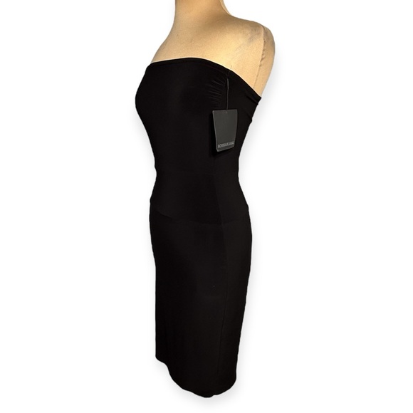 Norma Kamali CBK Black Strapless Fitted Sheath Dress Stretch Jersey Size Medium - Picture 5 of 11